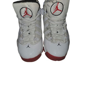 Nike Jordan 6 Rings Sneakers Toddler Boys Size 11C White Red